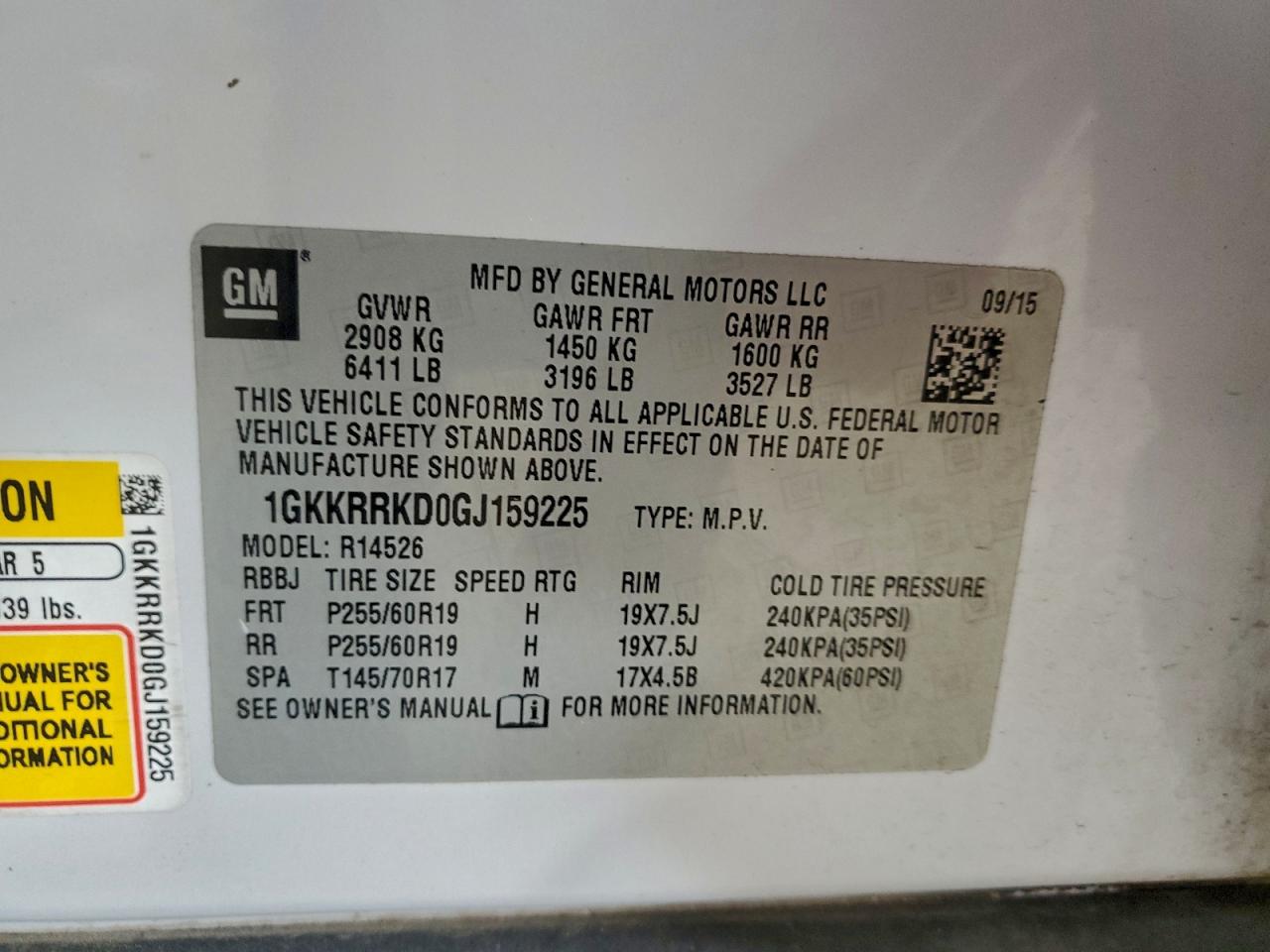 2016 GMC Acadia Slt-1 VIN: 1GKKRRKD0GJ159225 Lot: 92920875
