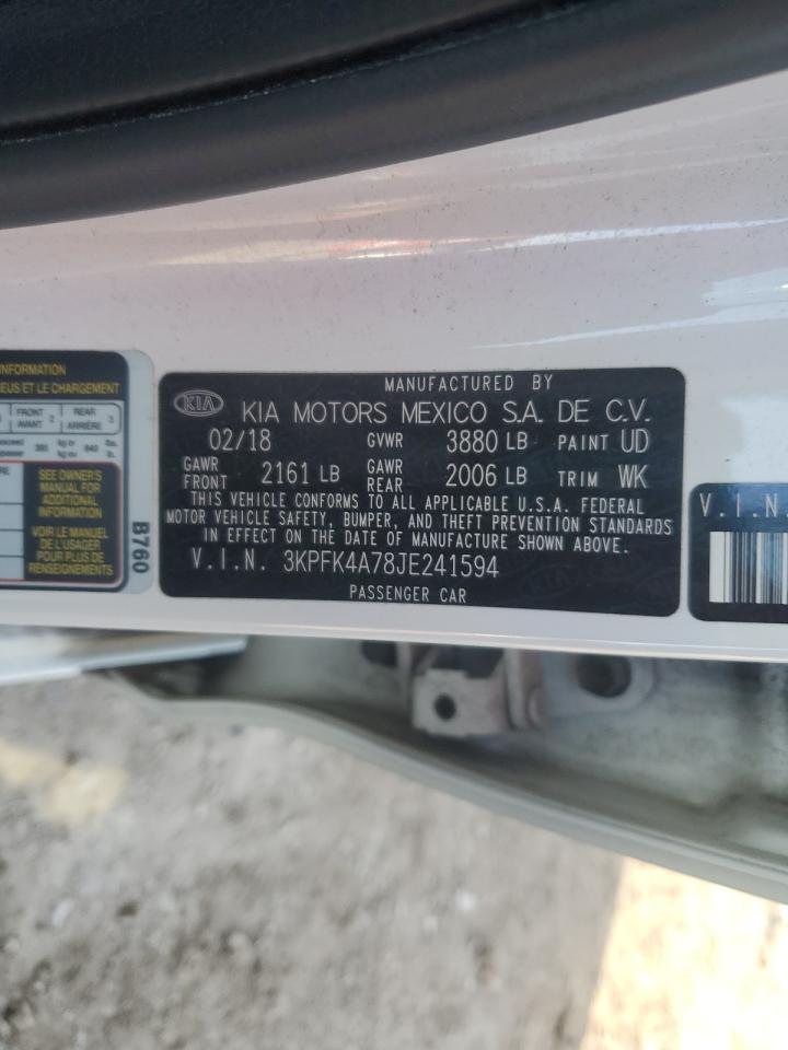 2018 Kia Forte Lx VIN: 3KPFK4A78JE241594 Lot: 92419545