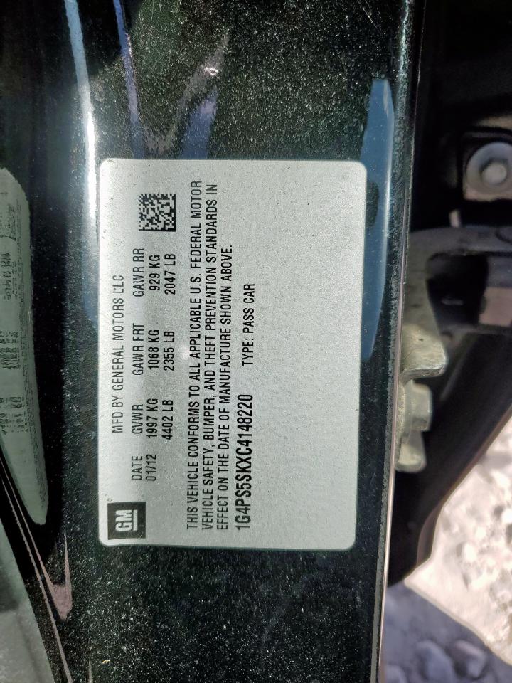 2012 Buick Verano VIN: 1G4PS5SKXC4148220 Lot: 92718705