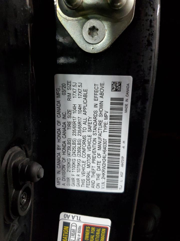 2020 Honda Cr-V Lx VIN: 2HKRW2H24LH640307 Lot: 92135785