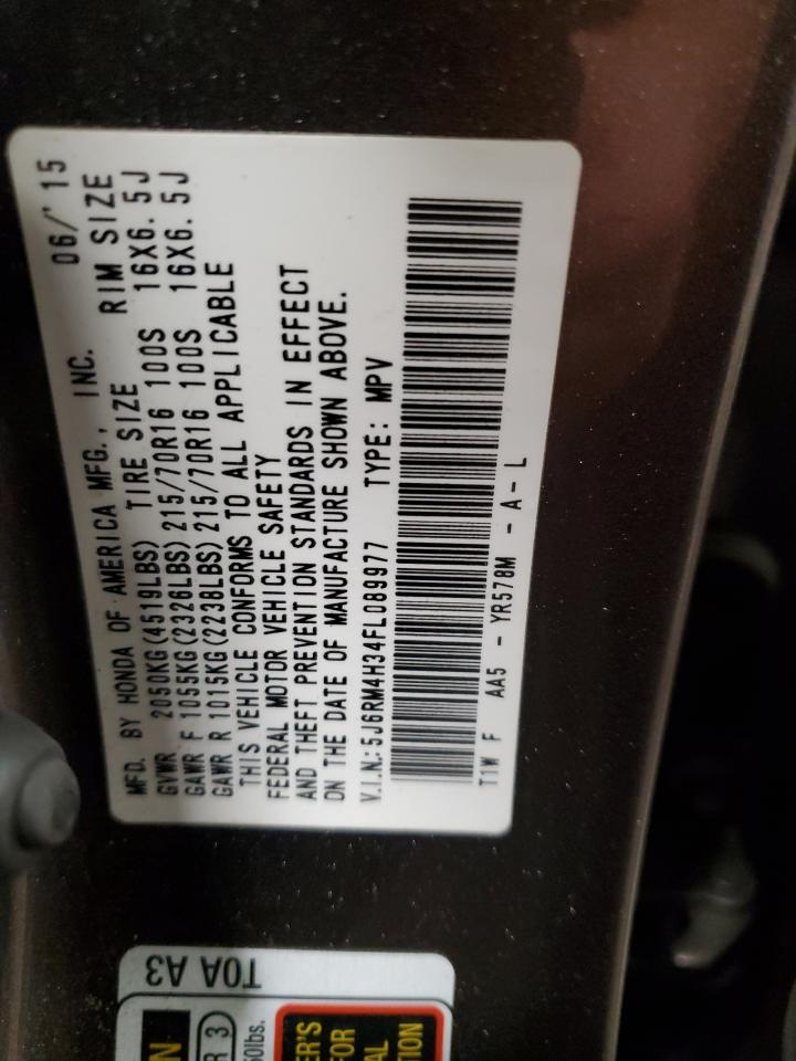 2015 Honda Cr-V Lx VIN: 5J6RM4H34FL089977 Lot: 91509145