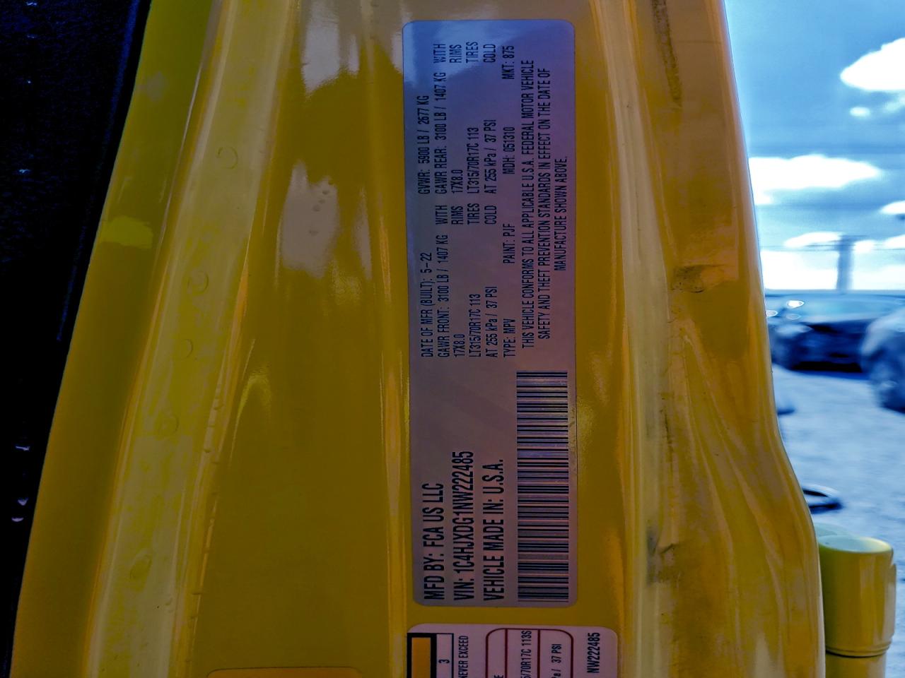 2022 Jeep Wrangler Unlimited Sport VIN: 1C4HJXDG1NW222485 Lot: 94266545