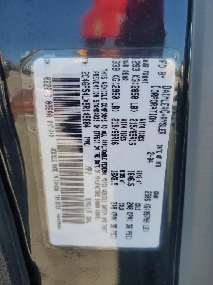 2005 Chrysler Town & Country Touring VIN: 2C4GP54LX5R145684 Lot: 86595875