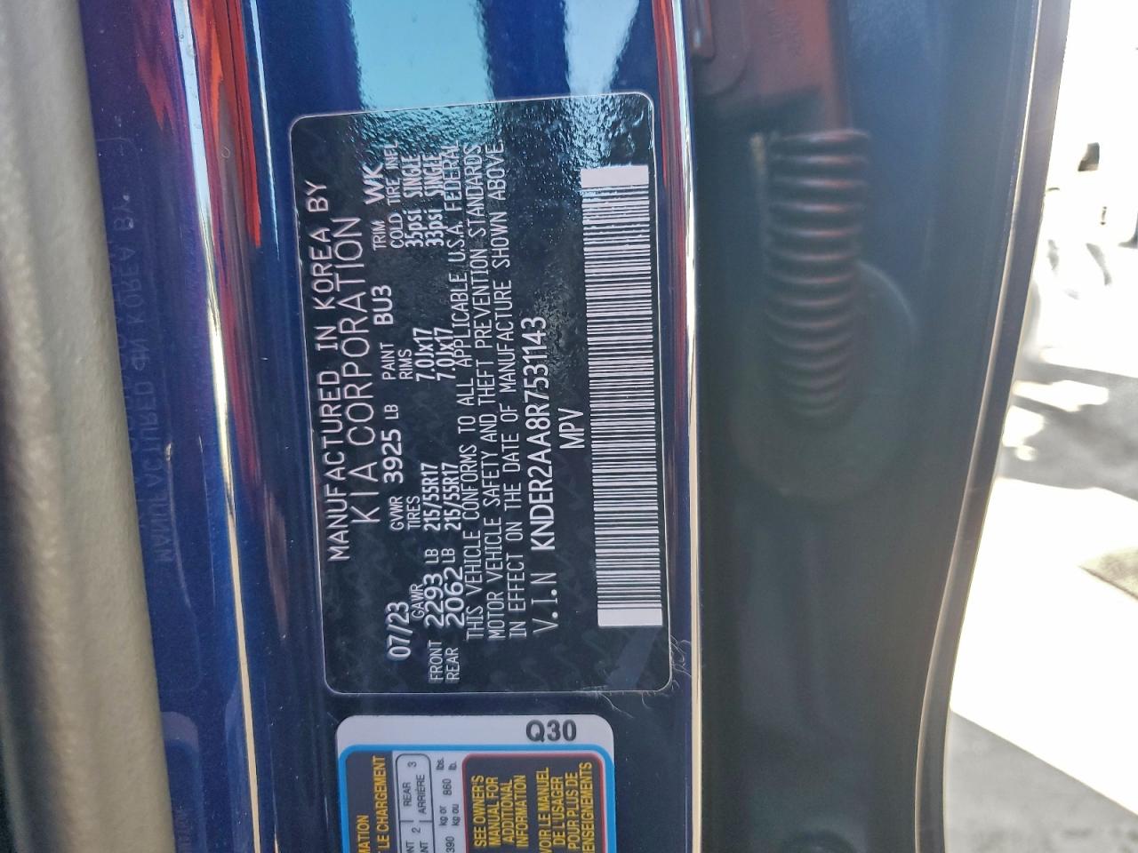 2024 Kia Seltos Ex VIN: KNDER2AA8R7531143 Lot: 93886395