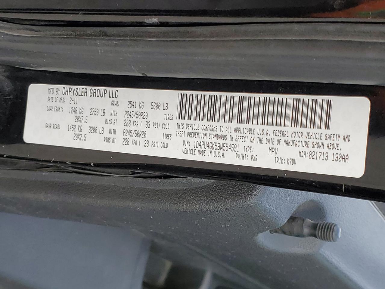 2011 Dodge Nitro Heat VIN: 1D4PU4GK5BW554591 Lot: 93178465