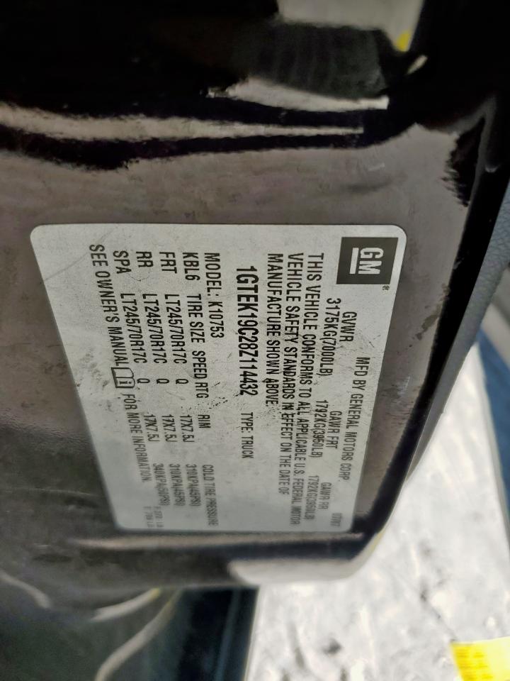 2008 GMC Sierra K1500 VIN: 1GTEK19C28Z114432 Lot: 91587815