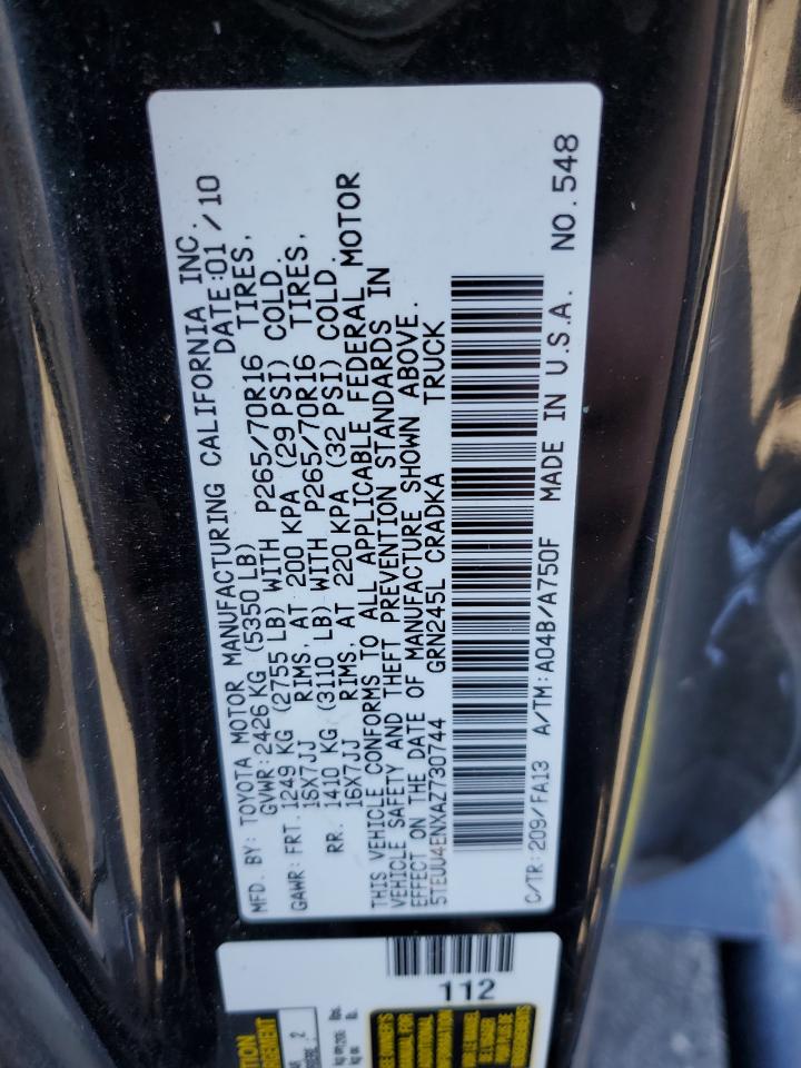 2010 Toyota Tacoma Access Cab VIN: 5TEUU4ENXAZ730744 Lot: 93486305