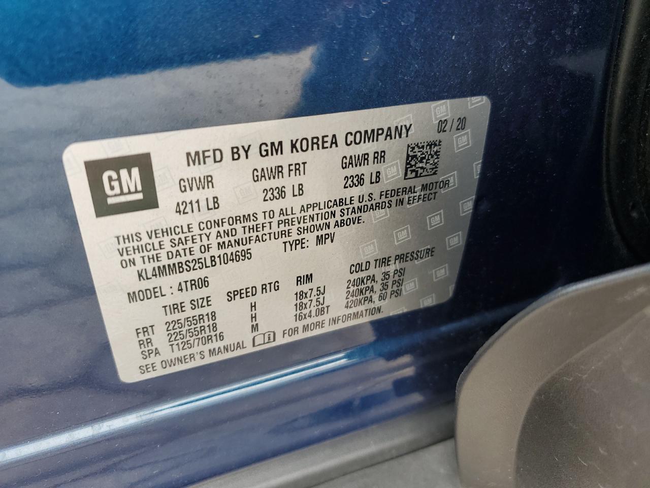 2020 Buick Encore Gx Preferred VIN: KL4MMBS25LB104695 Lot: 91856325