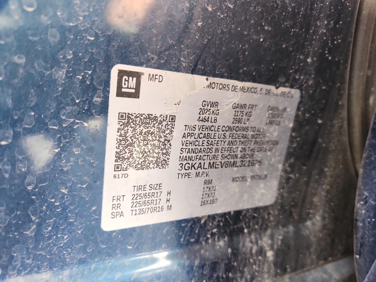 2021 GMC Terrain Sle VIN: 3GKALMEV8ML321675 Lot: 92200055