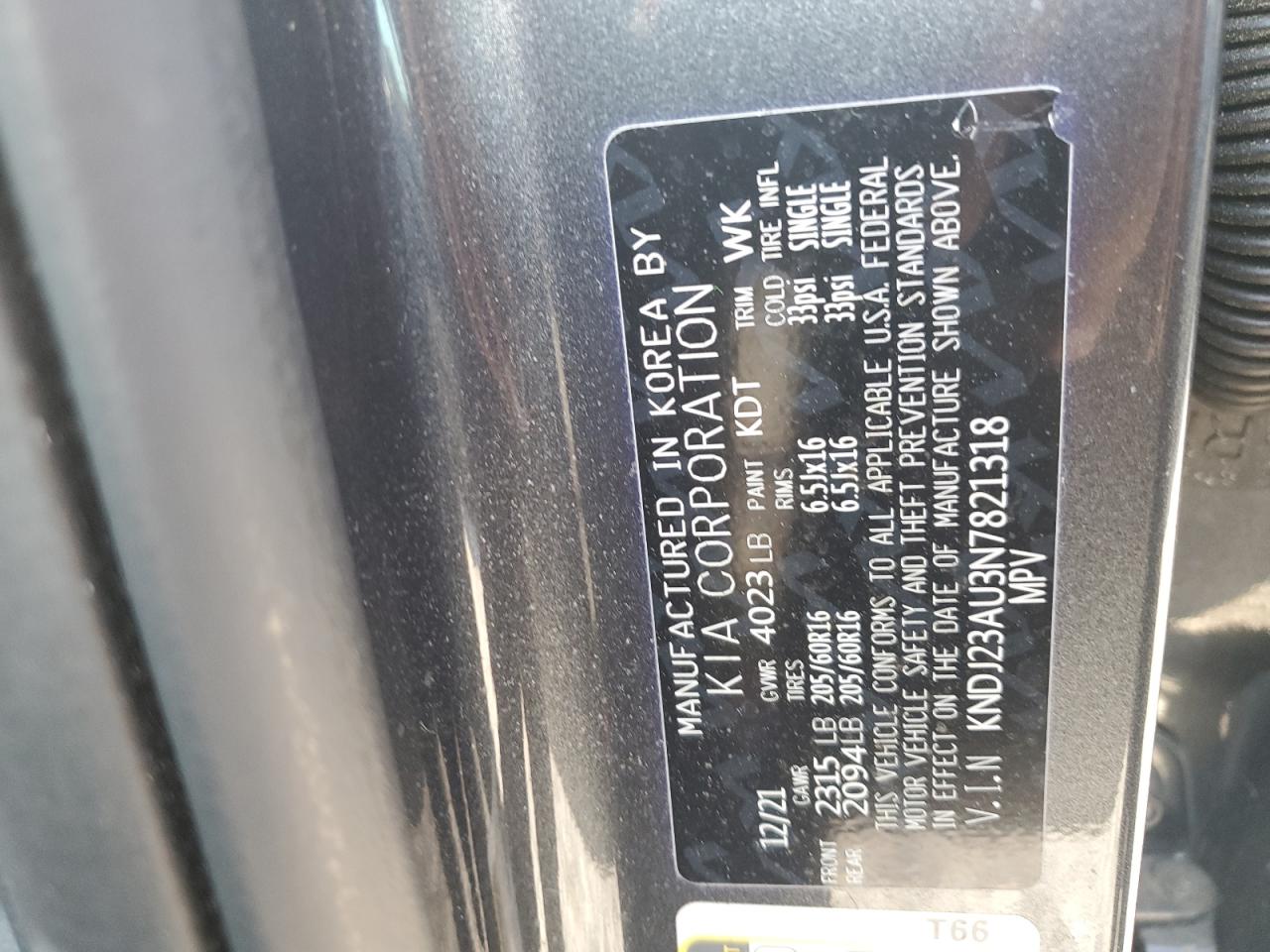 2022 Kia Soul Lx VIN: KNDJ23AU3N7821318 Lot: 91315045