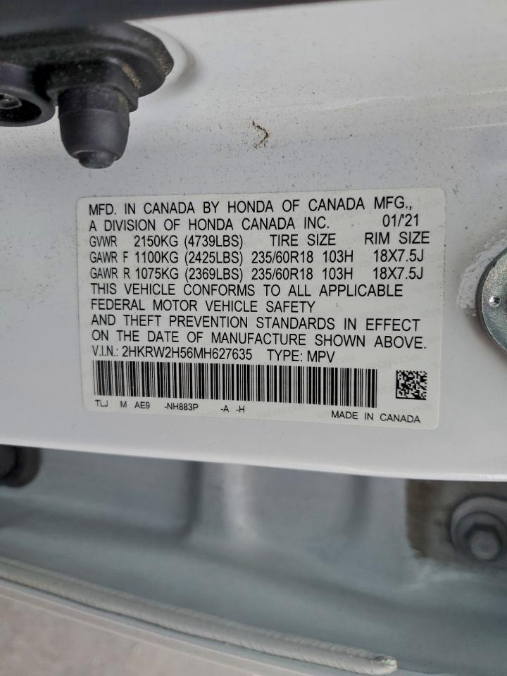 2021 Honda Cr-V Ex VIN: 2HKRW2H56MH627635 Lot: 93827255