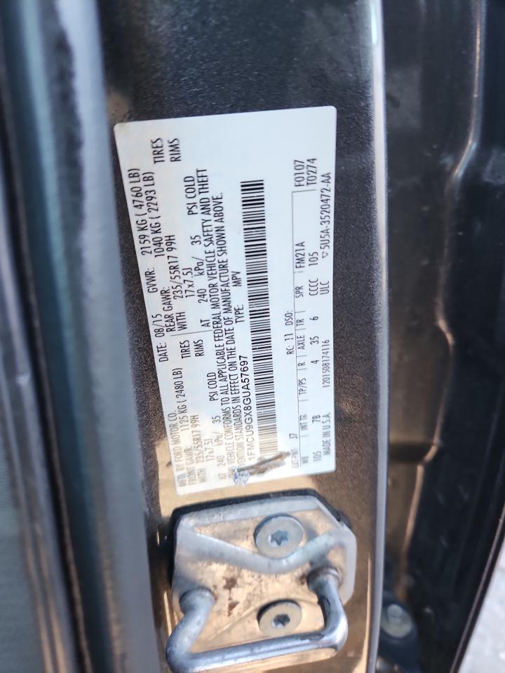 2016 Ford Escape Se VIN: 1FMCU9GX8GUA57697 Lot: 93097645