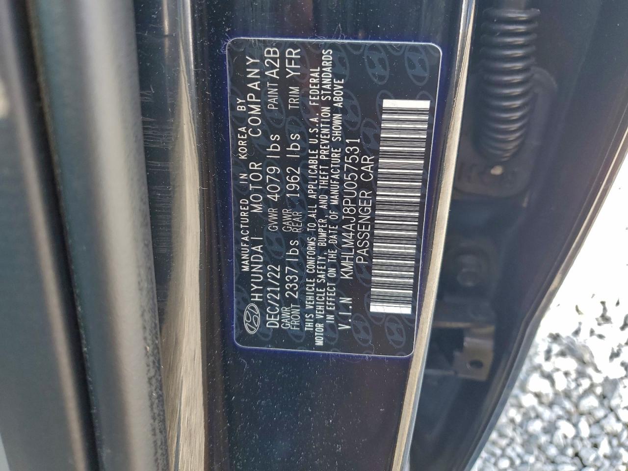 2023 Hyundai Elantra Blue VIN: KMHLM4AJ8PU057531 Lot: 94074555