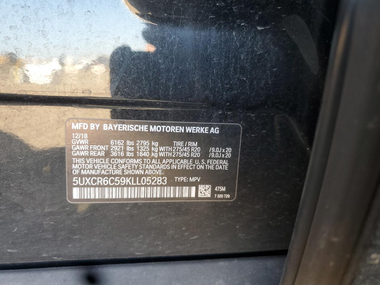 2019 BMW X5 xDrive40I VIN: 5UXCR6C59KLL05283 Lot: 92791595