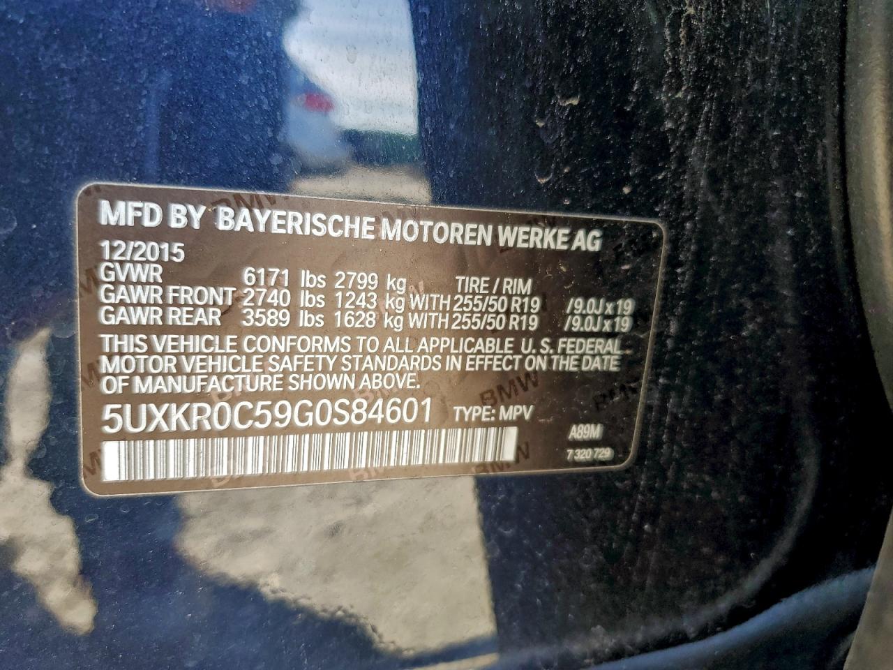 2016 BMW X5 xDrive35I VIN: 5UXKR0C59G0S84601 Lot: 94132725