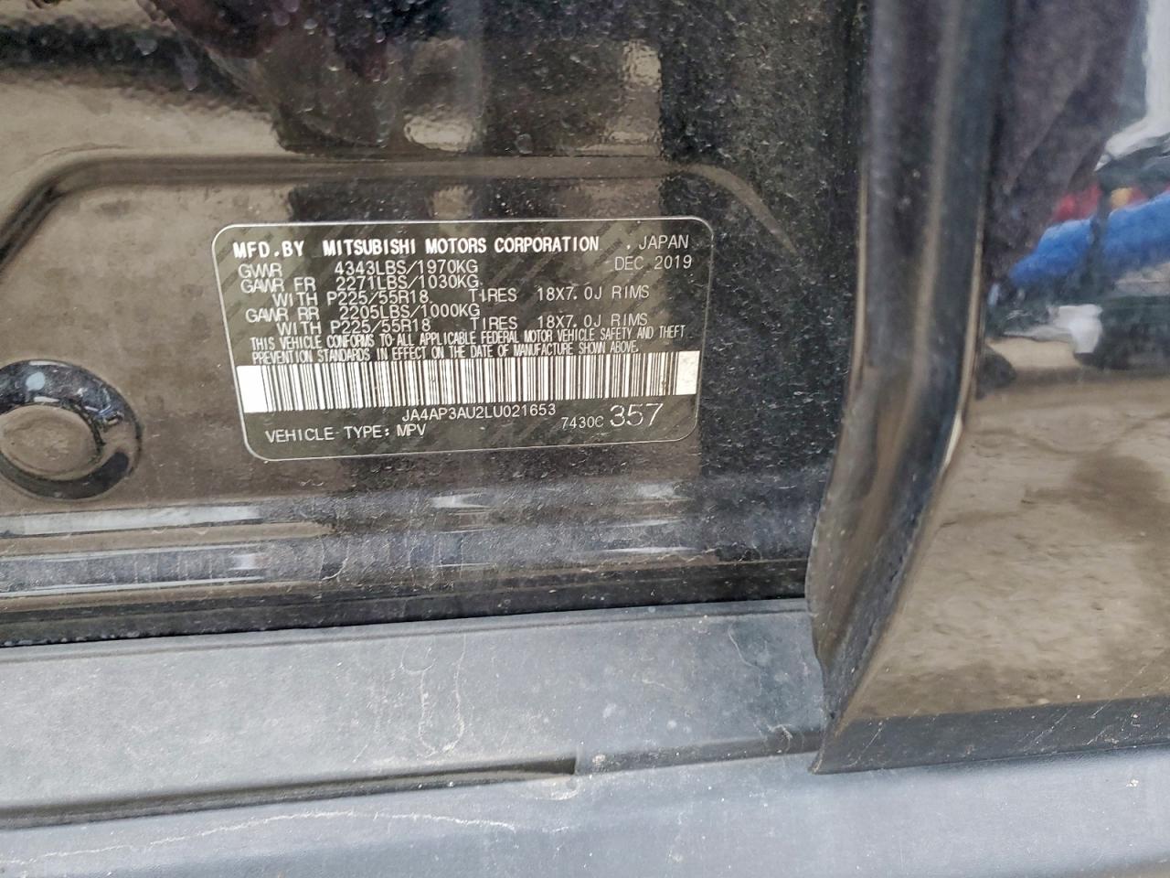 2020 Mitsubishi Outlander Sport Es VIN: JA4AP3AU2LU021653 Lot: 94458795