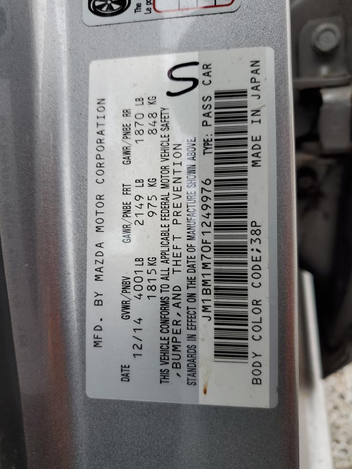 2015 Mazda 3 Grand Touring VIN: JM1BM1M70F1249976 Lot: 93769975