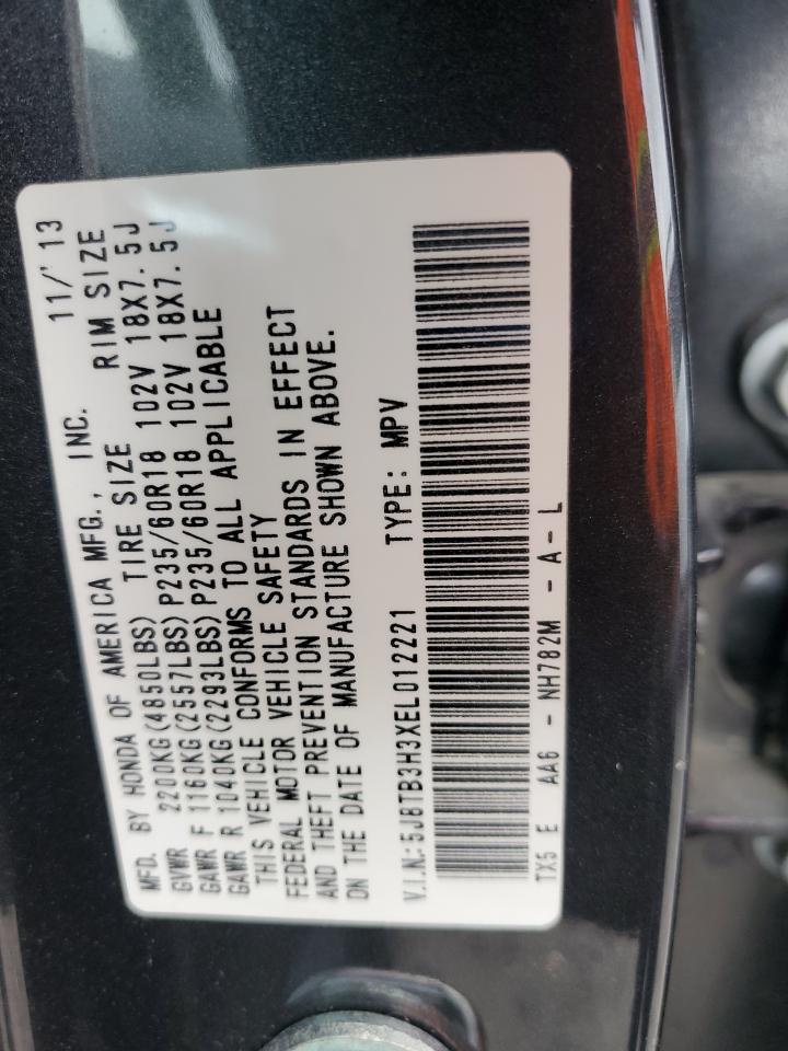 2014 Acura Rdx VIN: 5J8TB3H3XEL012221 Lot: 91575405