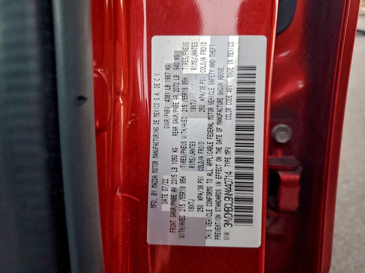 2022 Mazda Cx-30 Preferred VIN: 3MVDMBCL9NM440714 Lot: 94712385