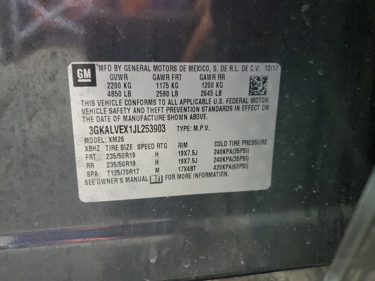 2018 GMC Terrain Slt VIN: 3GKALVEX1JL253903 Lot: 93559795