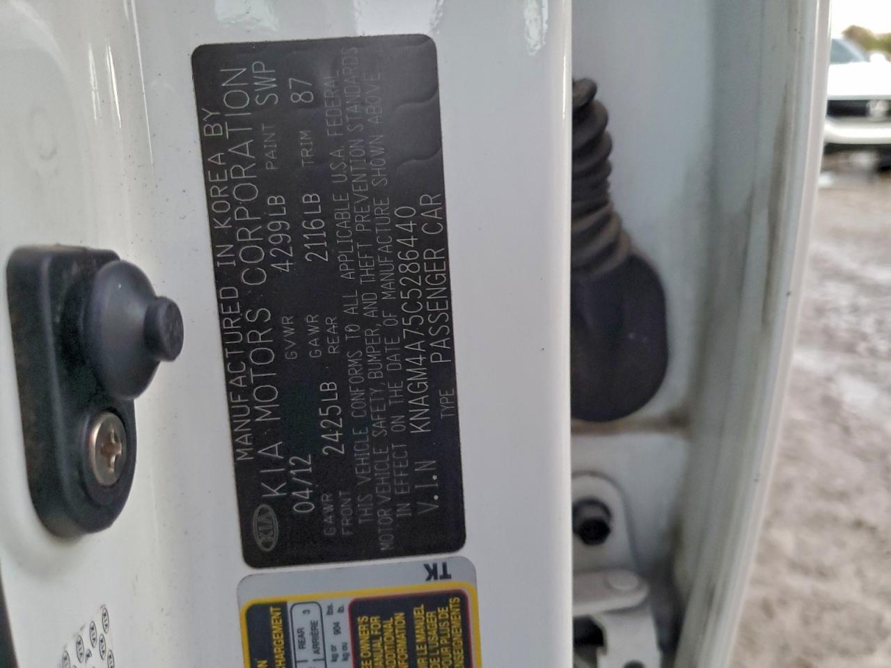 2012 Kia Optima Lx VIN: KNAGM4A75C5286440 Lot: 94693195