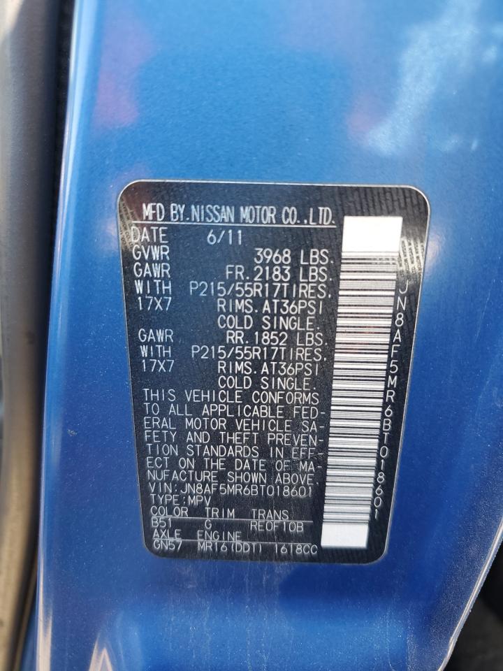 2011 Nissan Juke S VIN: JN8AF5MR6BT018601 Lot: 91087695