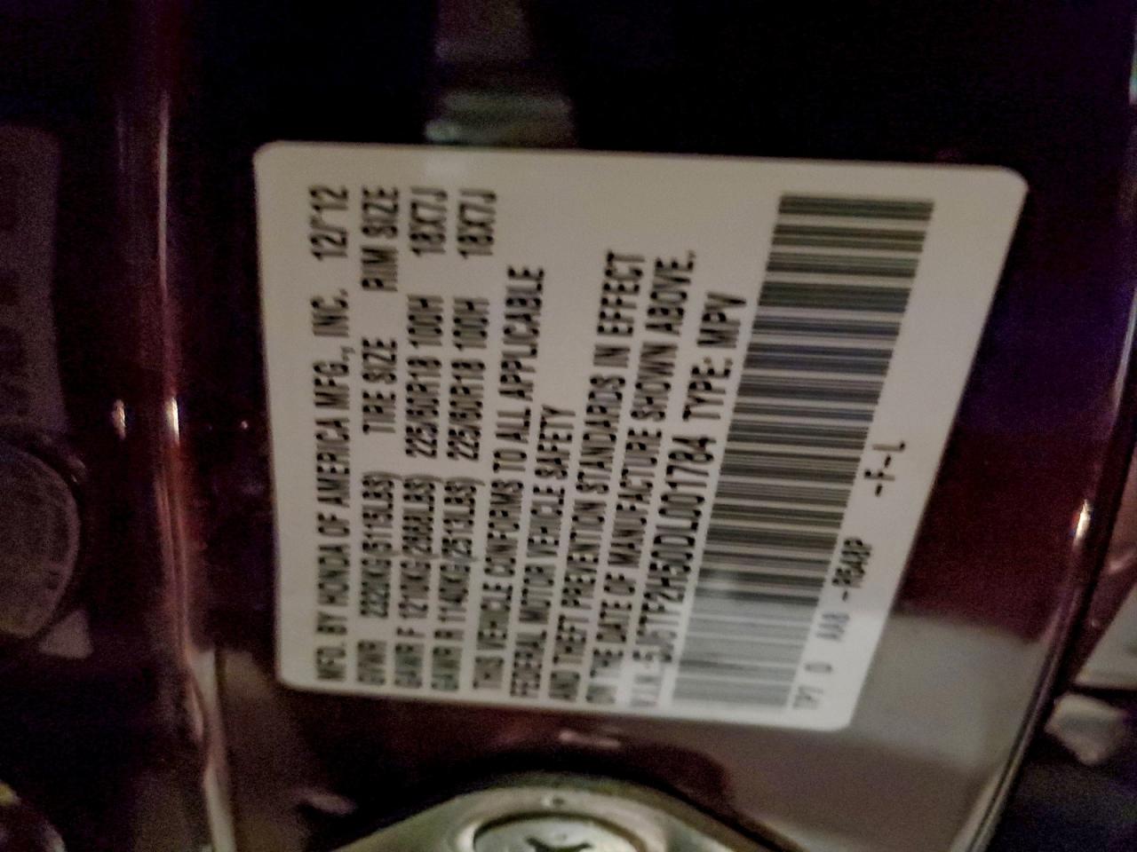 2013 Honda Crosstour Exl VIN: 5J6TF2H50DL001784 Lot: 94099945