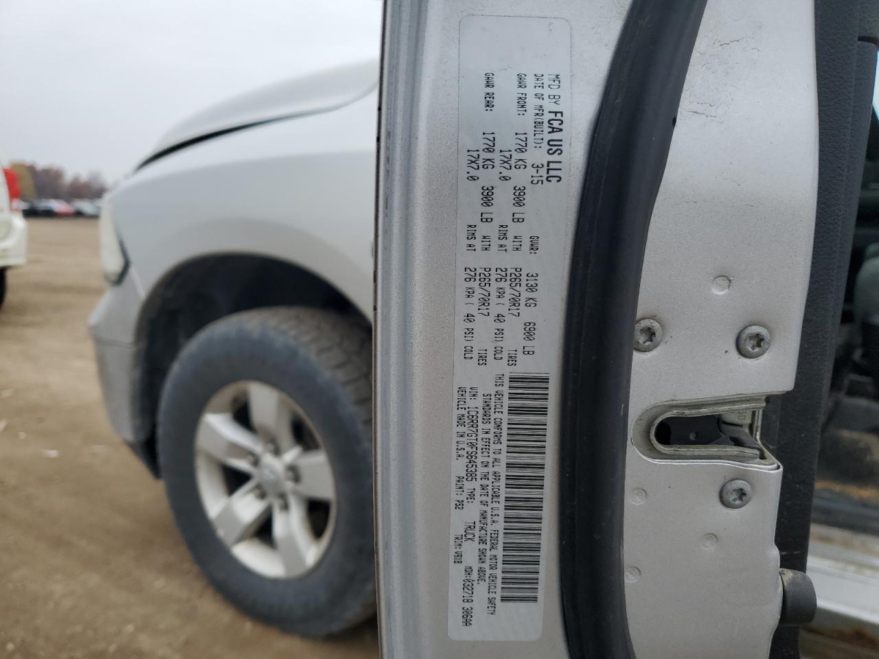 2015 Ram 1500 Slt VIN: 1C6RR7GT0FS645385 Lot: 93591245