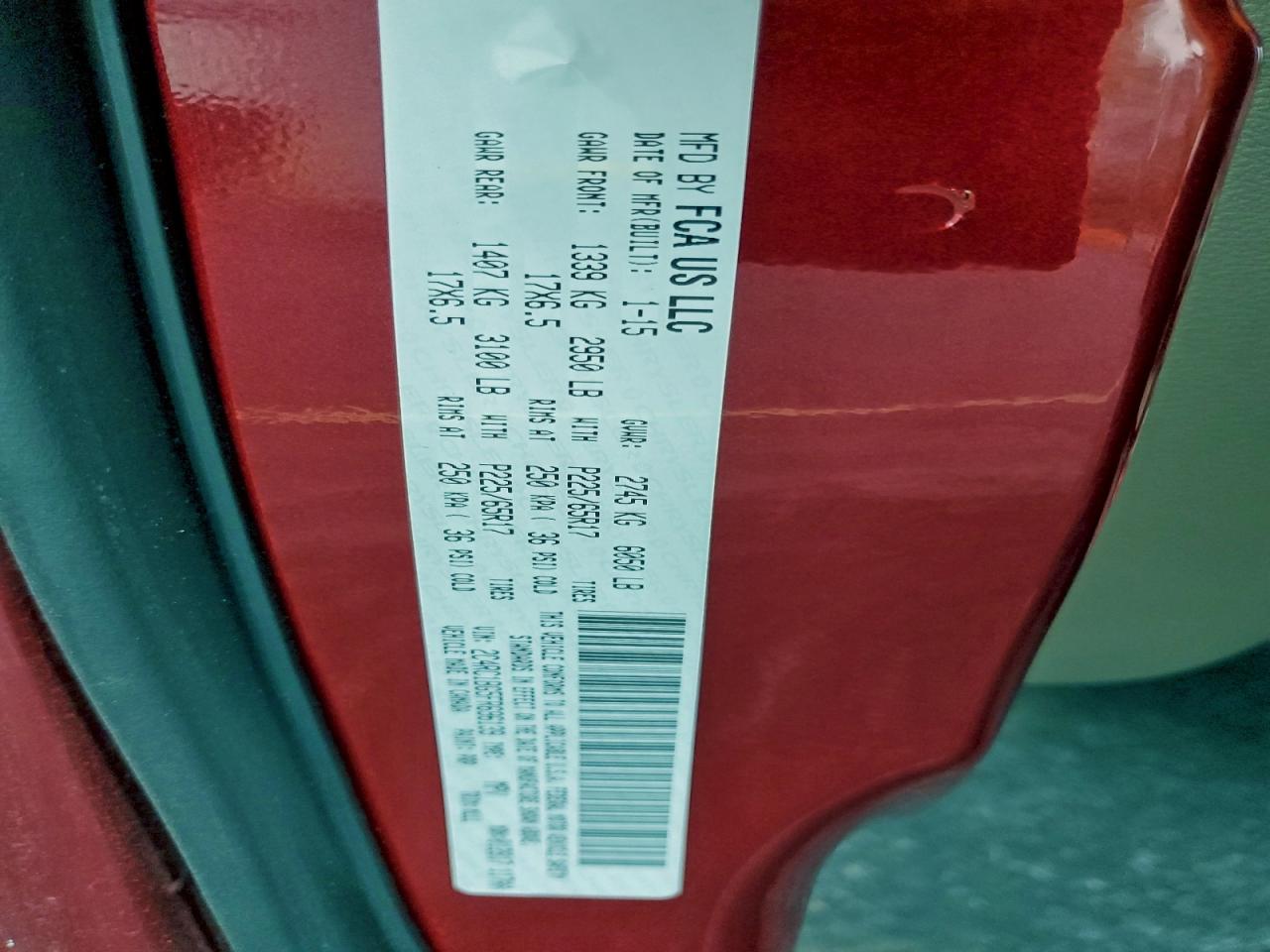 2015 Chrysler Town & Country Touring VIN: 2C4RC1BG5FR696139 Lot: 93323095