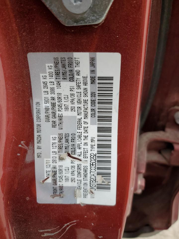 2012 Mazda Cx-9 VIN: JM3TB2CA7C0350292 Lot: 93154965