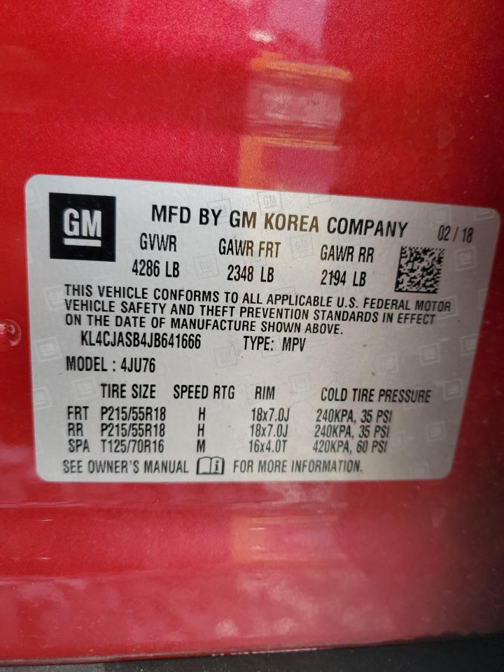 2018 Buick Encore Preferred VIN: KL4CJASB4JB641666 Lot: 85413915