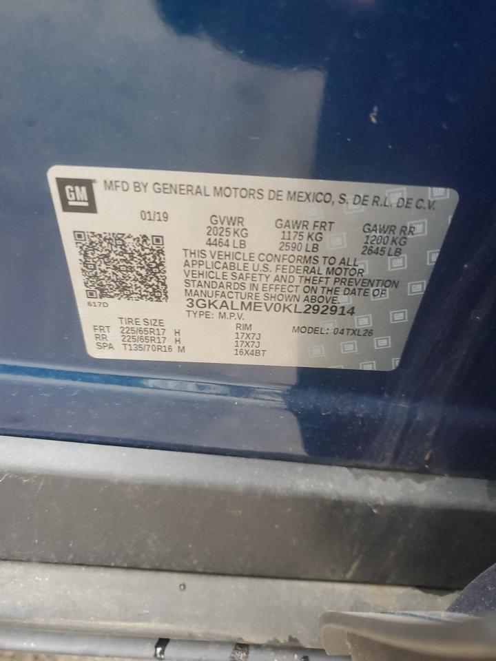 2019 GMC Terrain Sle VIN: 3GKALMEV0KL292914 Lot: 93718425