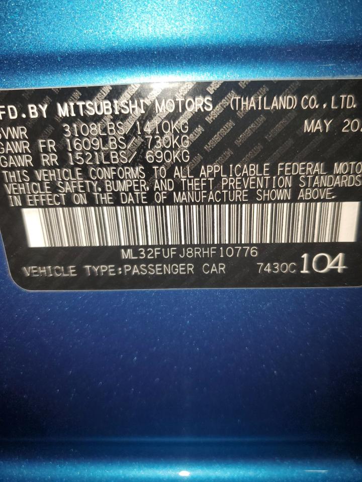 2024 Mitsubishi Mirage G4 VIN: ML32FUFJ8RHF10776 Lot: 93159685