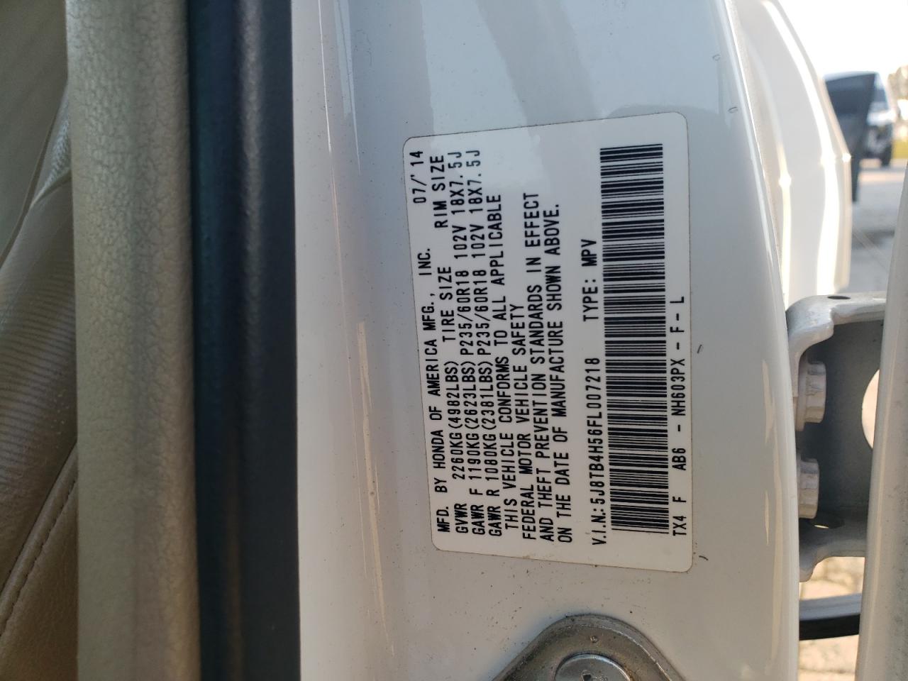 2015 Acura Rdx Technology VIN: 5J8TB4H56FL007218 Lot: 92198145