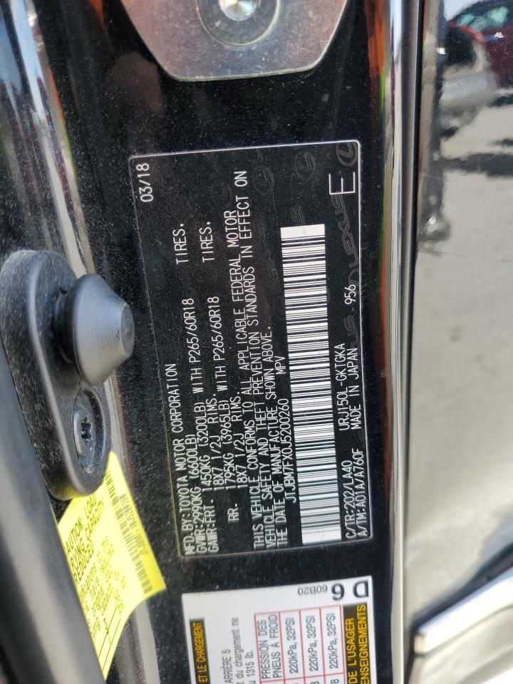 2018 Lexus Gx 460 VIN: JTJBM7FX0J5200260 Lot: 91856365