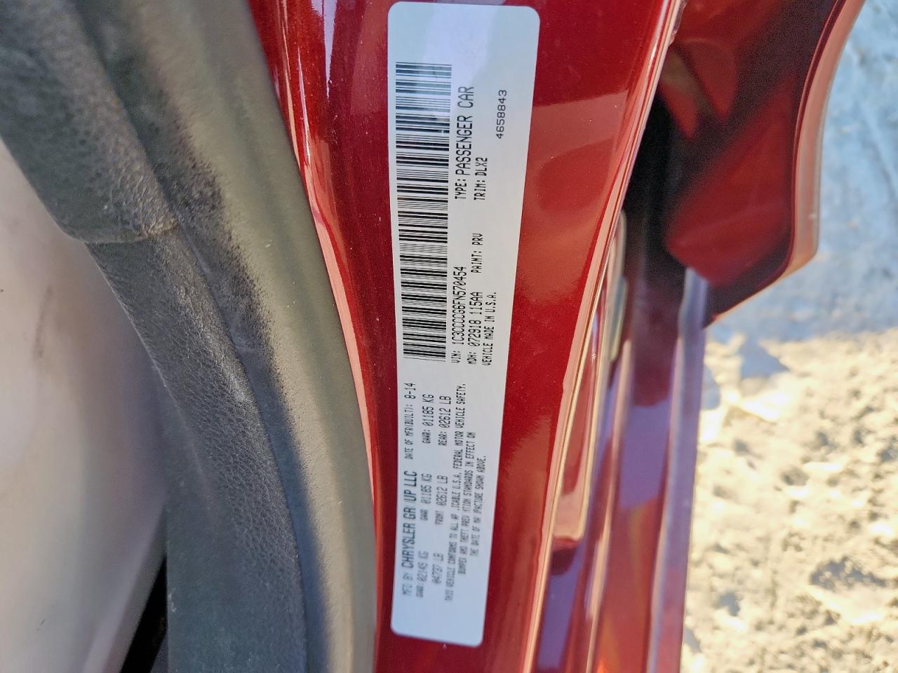 2015 Chrysler 200 C VIN: 1C3CCCCG6FN570454 Lot: 92433135