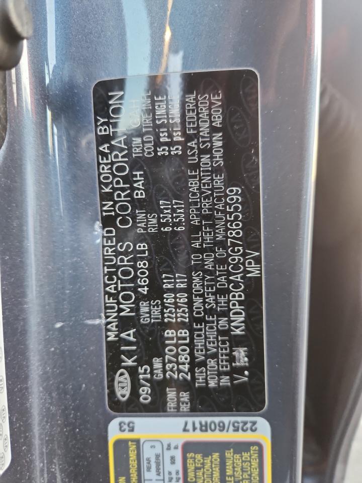 2016 Kia Sportage Lx VIN: KNDPBCAC9G7865599 Lot: 91049575