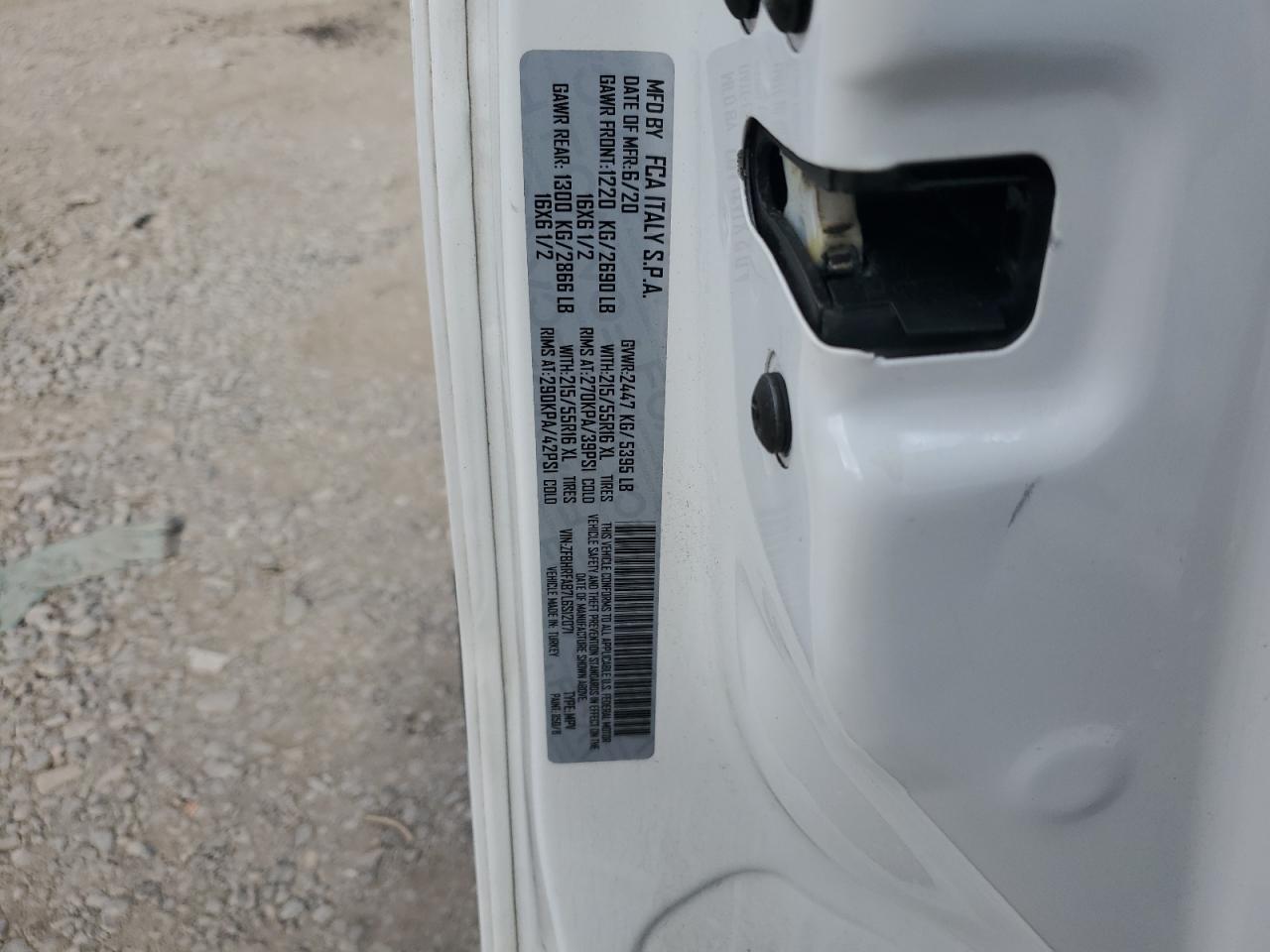 2020 Ram Promaster City Delivery Van VIN: ZFBHRFAB7L6S12071 Lot: 92079225