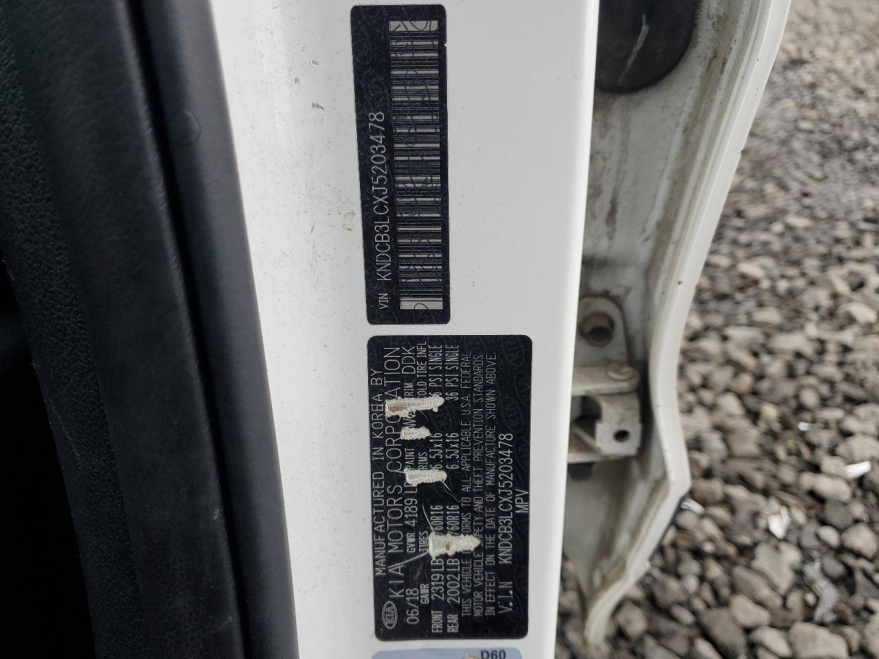 2018 Kia Niro Fe VIN: KNDCB3LCXJ5203478 Lot: 92008825