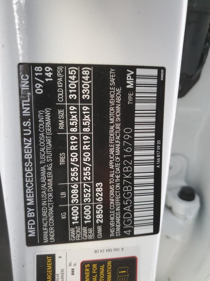 2019 Mercedes-Benz Gle 400 4Matic VIN: 4JGDA5GB7KB216790 Lot: 92095265