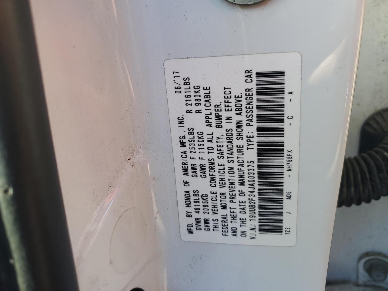 2018 Acura Tlx VIN: 19UUB2F34JA003375 Lot: 92202075