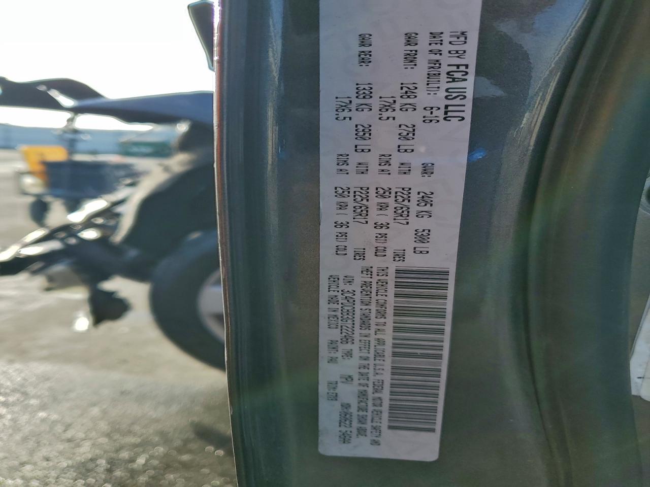 2016 Dodge Journey Sxt VIN: 3C4PDCBB3GT222466 Lot: 93865005