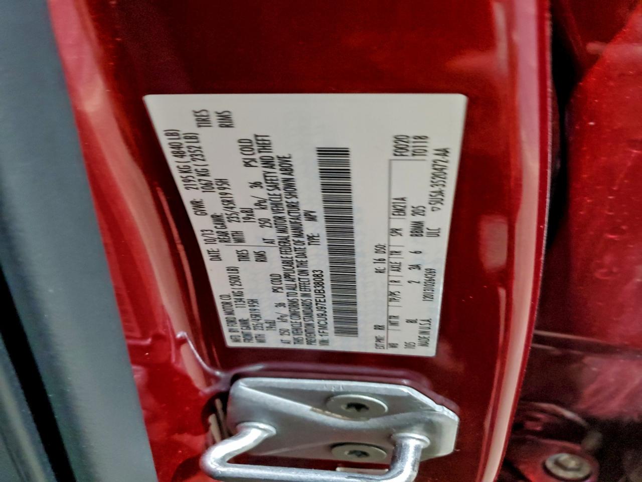 2014 Ford Escape Titanium VIN: 1FMCU9J97EUB38083 Lot: 93897885