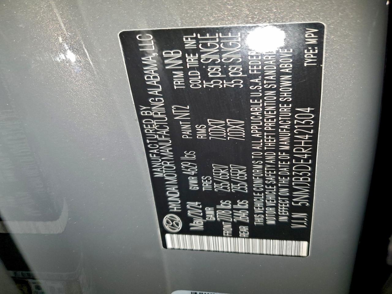 2024 Hyundai Tucson Sel VIN: 421304 Lot: 95298775