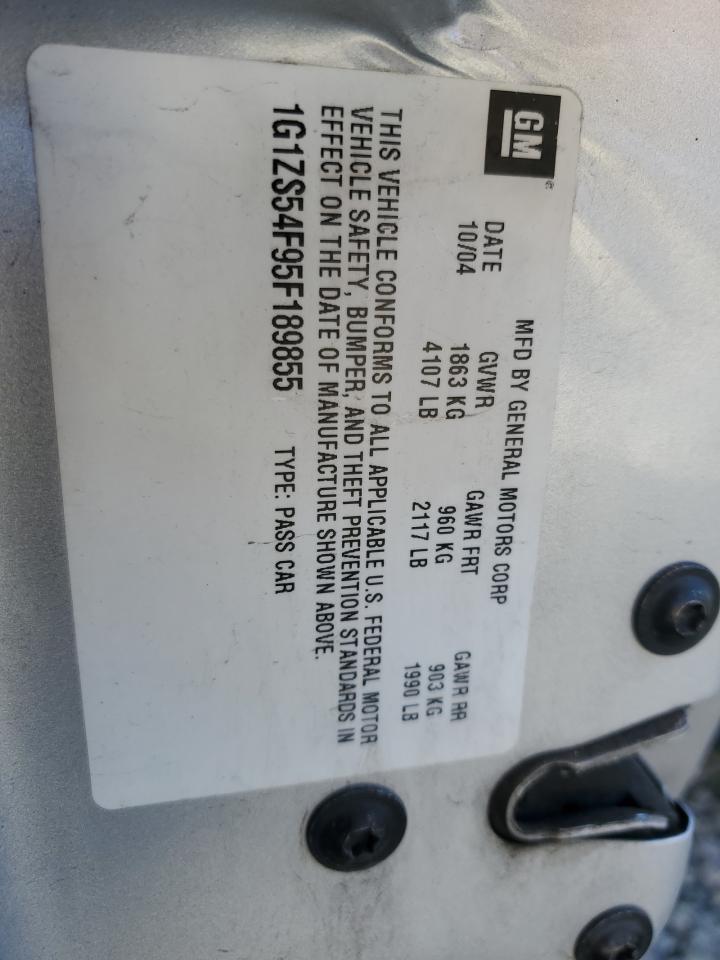 2005 Chevrolet Malibu VIN: 1G1ZS54F95F189855 Lot: 91637505