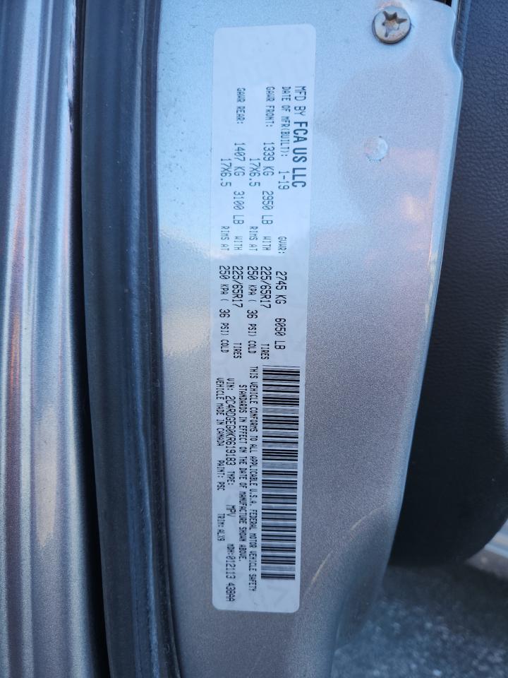 2019 Dodge Grand Caravan Gt VIN: 2C4RDGEG0KR619183 Lot: 92863835