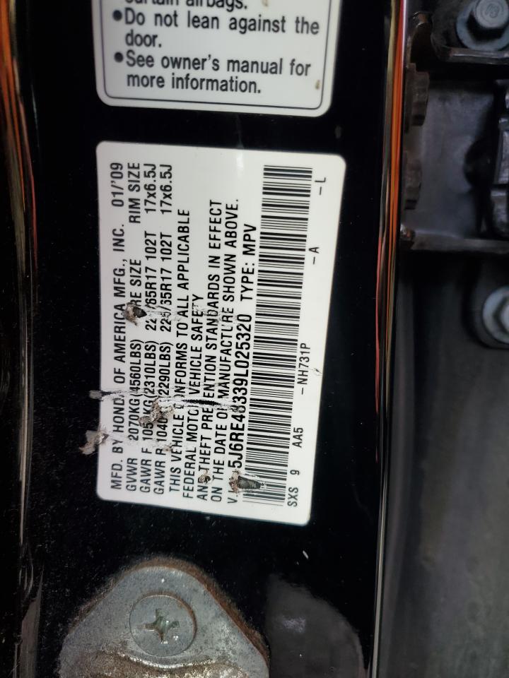 2009 Honda Cr-V Lx VIN: 5J6RE48339L025320 Lot: 93659085