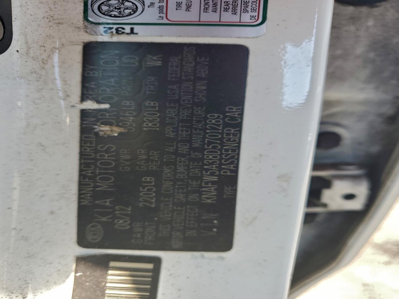 2013 Kia Forte Sx VIN: KNAFW5A38D5701289 Lot: 94293305