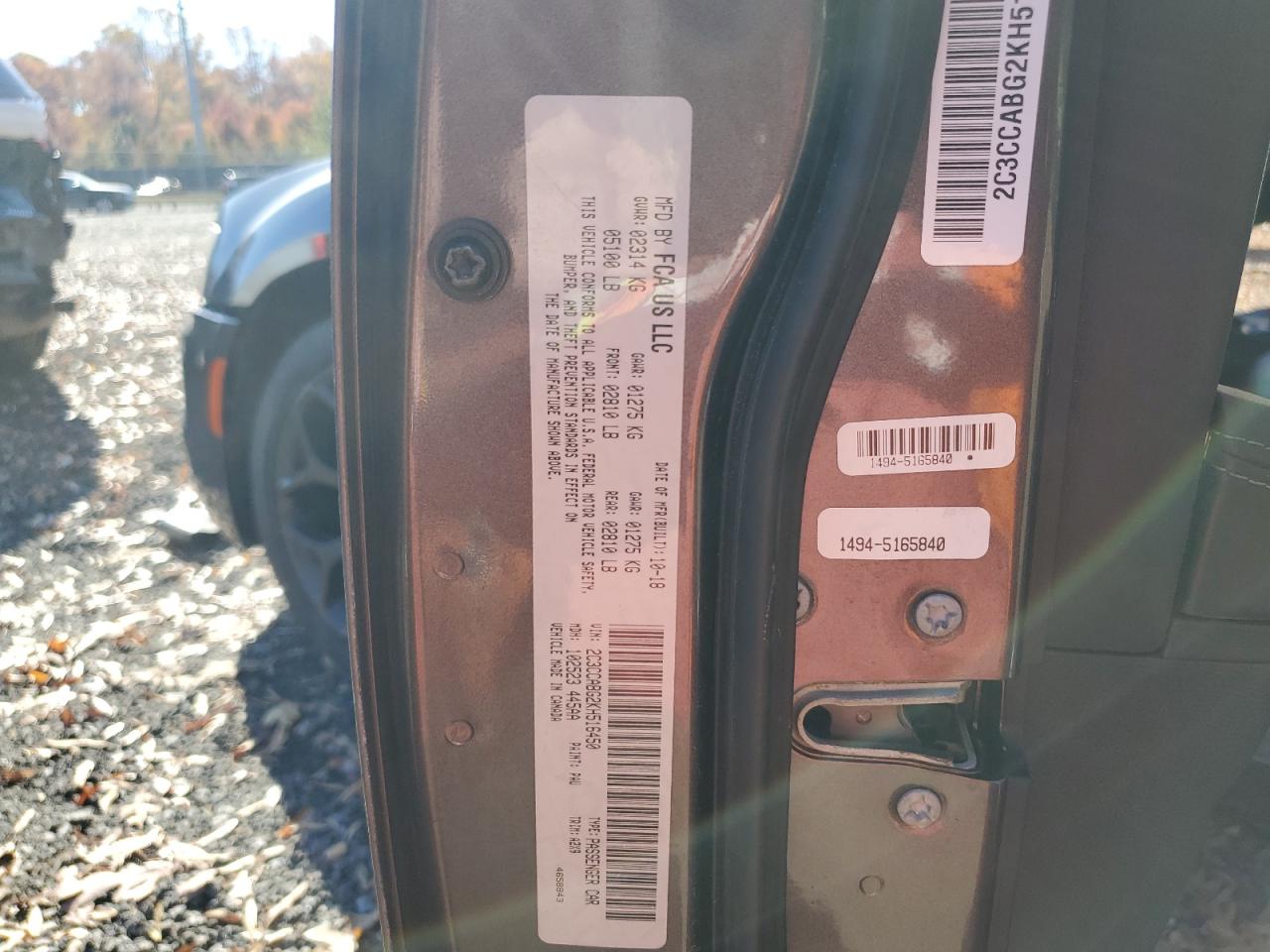 2019 Chrysler 300 S VIN: 2C3CCABG2KH516450 Lot: 91297185