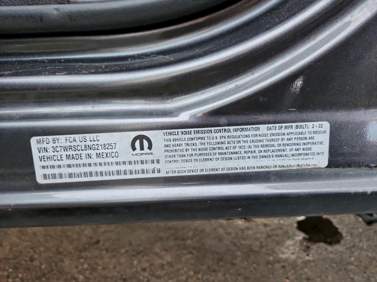 2022 Ram 3500 VIN: 3C7WRSCL8NG218257 Lot: 94753785